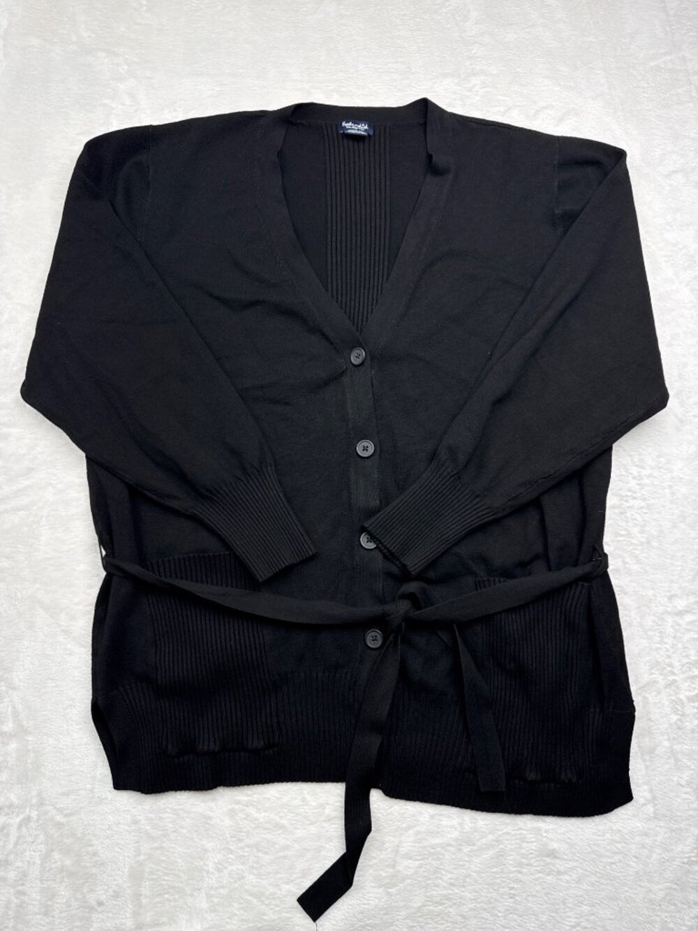 Splendid Womens Black Belted Cardigan Sweater XXL Viscose Blend